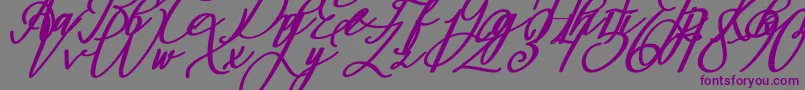 Шрифт Montapallier BOLD ITALIC – фиолетовые шрифты на сером фоне