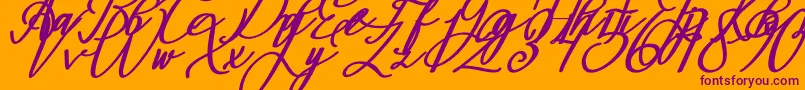 fuente Montapallier BOLD ITALIC – Fuentes Moradas Sobre Fondo Naranja