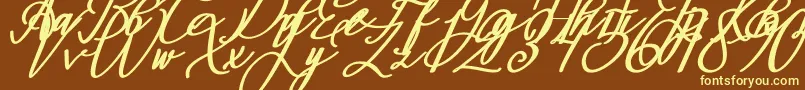 fuente Montapallier BOLD ITALIC – Fuentes Amarillas Sobre Fondo Marrón