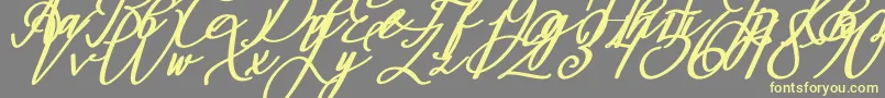 Montapallier BOLD ITALIC-fontti – keltaiset fontit harmaalla taustalla