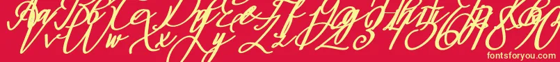 fuente Montapallier BOLD ITALIC – Fuentes Amarillas Sobre Fondo Rojo