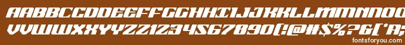 Czcionka 21gunsaluteital – białe czcionki na brązowym tle