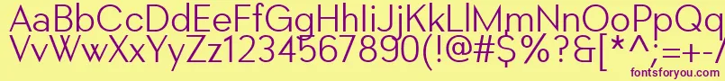 Montblanc Regular Font – Purple Fonts on Yellow Background