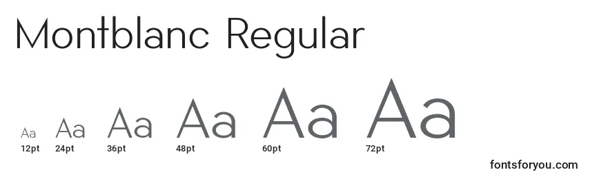 Размеры шрифта Montblanc Regular