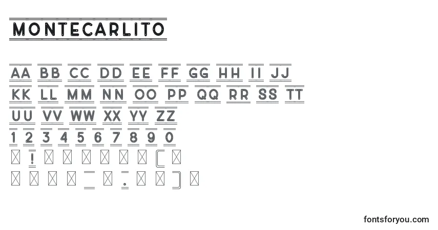 Fuente Montecarlito - alfabeto, números, caracteres especiales