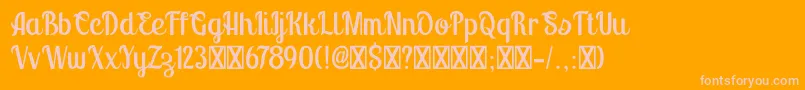 Montello DEMO-Schriftart – Rosa Schriften auf orangefarbenem Hintergrund