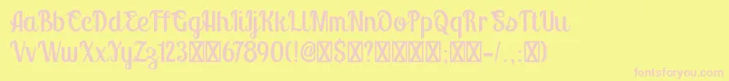 Montello DEMO-Schriftart – Rosa Schriften auf gelbem Hintergrund