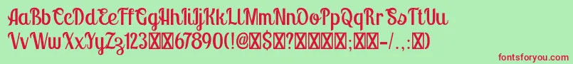 Montello DEMO Font – Red Fonts on Green Background