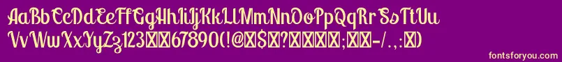 Montello DEMO Font – Yellow Fonts on Purple Background