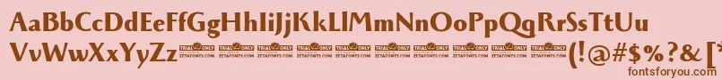 Monterchi Extrabold trial-Schriftart – Braune Schriften auf rosa Hintergrund