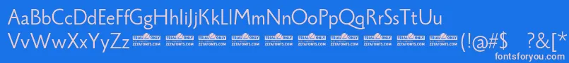 Monterchi Sans Book trial Font – Pink Fonts on Blue Background