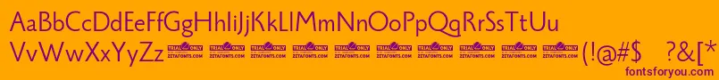 Monterchi Sans Book trial Font – Purple Fonts on Orange Background