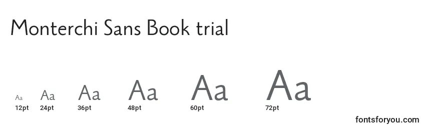 Größen der Schriftart Monterchi Sans Book trial