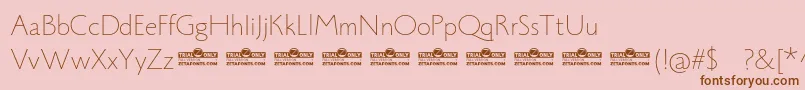 Monterchi Sans Thin trial Font – Brown Fonts on Pink Background