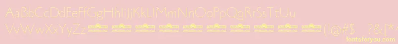 Monterchi Sans Thin trial-Schriftart – Gelbe Schriften auf rosa Hintergrund