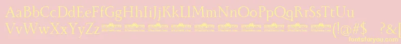 Monterchi Serif Book trial Font – Yellow Fonts on Pink Background