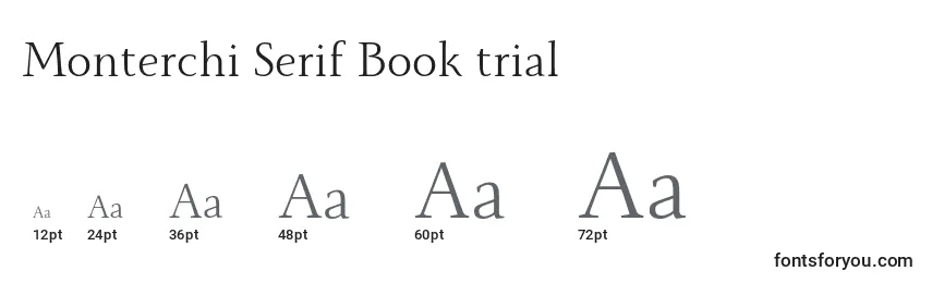 Размеры шрифта Monterchi Serif Book trial