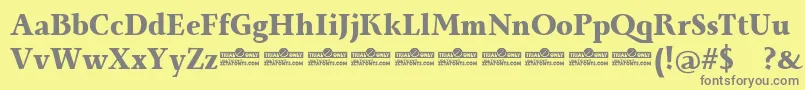 フォントMonterchi Serif Extrabold trial – 黄色の背景に灰色の文字