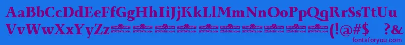 More about Monterchi Serif Extrabold trial Font Monterchi Serif Extrabold trial Font – Purple Fonts on Blue Background