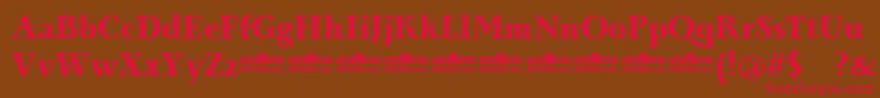 Monterchi Serif Extrabold trial Font – Red Fonts on Brown Background
