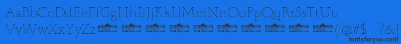 Monterchi Serif Thin trial Font – Black Fonts on Blue Background