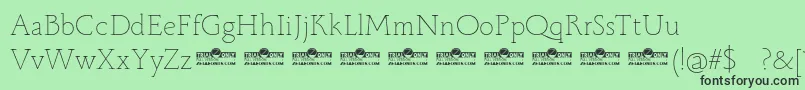 Monterchi Serif Thin trial Font – Black Fonts on Green Background