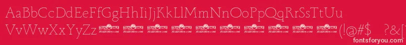 Monterchi Serif Thin trial Font – Pink Fonts on Red Background