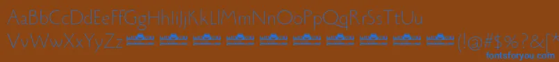 Monterchi Thin trial Font – Blue Fonts on Brown Background