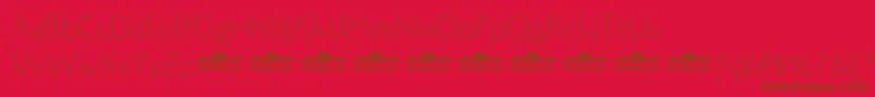 Fonte Monterchi Thin trial – fontes marrons em um fundo vermelho