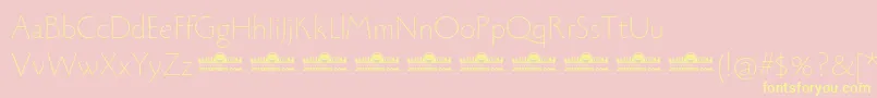 Monterchi Thin trial-Schriftart – Gelbe Schriften auf rosa Hintergrund
