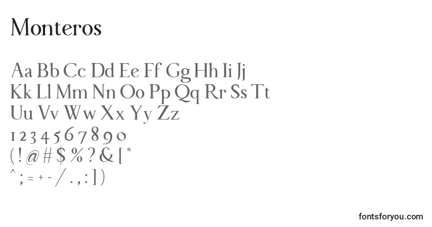 Fuente Monteros - alfabeto, números, caracteres especiales