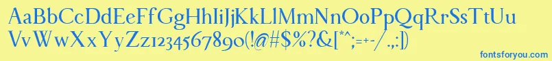 Monteros Font – Blue Fonts on Yellow Background