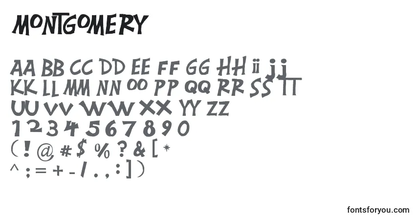 Montgomery (134833)-fontti – aakkoset, numerot, erikoismerkit