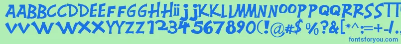 フォントMontgomery – 青い文字は緑の背景です。