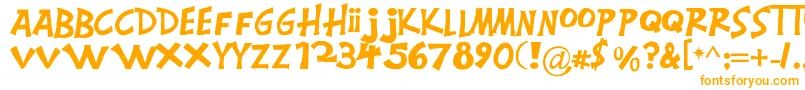 Montgomery-Schriftart – Orangefarbene Schriften auf weißem Hintergrund