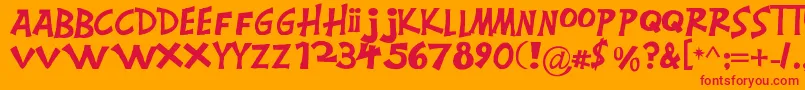 フォントMontgomery – オレンジの背景に赤い文字