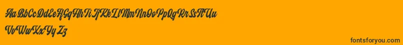 Monthelo-Schriftart – Schwarze Schriften auf orangefarbenem Hintergrund