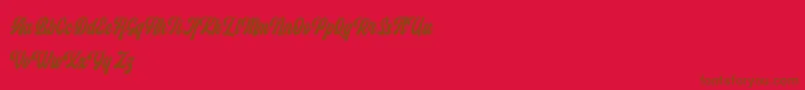 Monthelo Font – Brown Fonts on Red Background