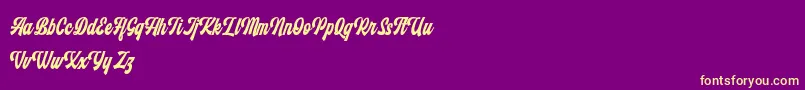 Monthelo Font – Yellow Fonts on Purple Background