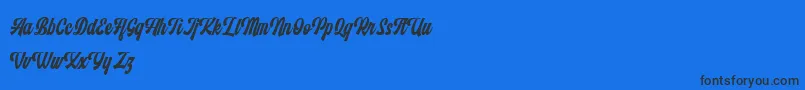 Monthelo-Schriftart – Schwarze Schriften auf blauem Hintergrund
