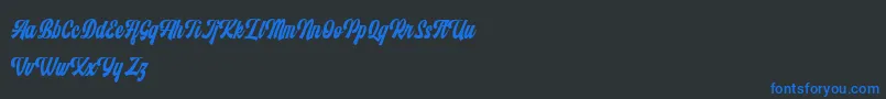 Monthelo Font – Blue Fonts on Black Background