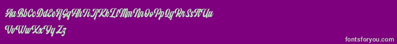 Monthelo Font – Green Fonts on Purple Background