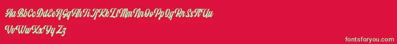Monthelo Font – Green Fonts on Red Background