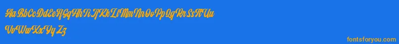 Шрифт Monthelo – оранжевые шрифты на синем фоне