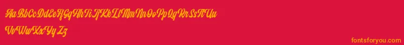 Monthelo Font – Orange Fonts on Red Background