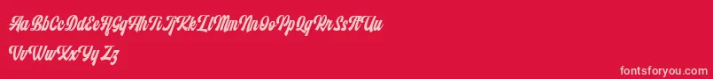 Monthelo Font – Pink Fonts on Red Background