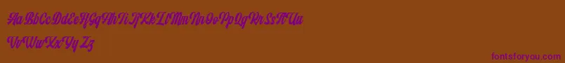 Monthelo-Schriftart – Violette Schriften auf braunem Hintergrund