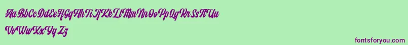 Шрифт Monthelo – фиолетовые шрифты на зелёном фоне