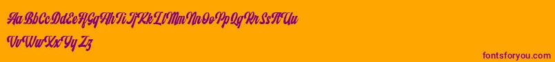 Monthelo Font – Purple Fonts on Orange Background