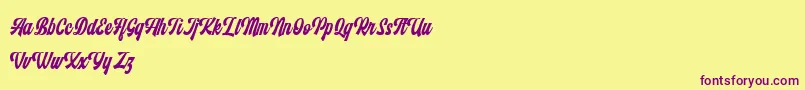 Monthelo Font – Purple Fonts on Yellow Background